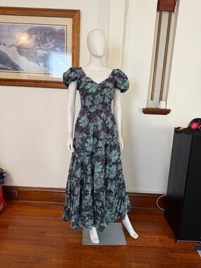 NWT free people sun drenched floral tiered maxi dress L